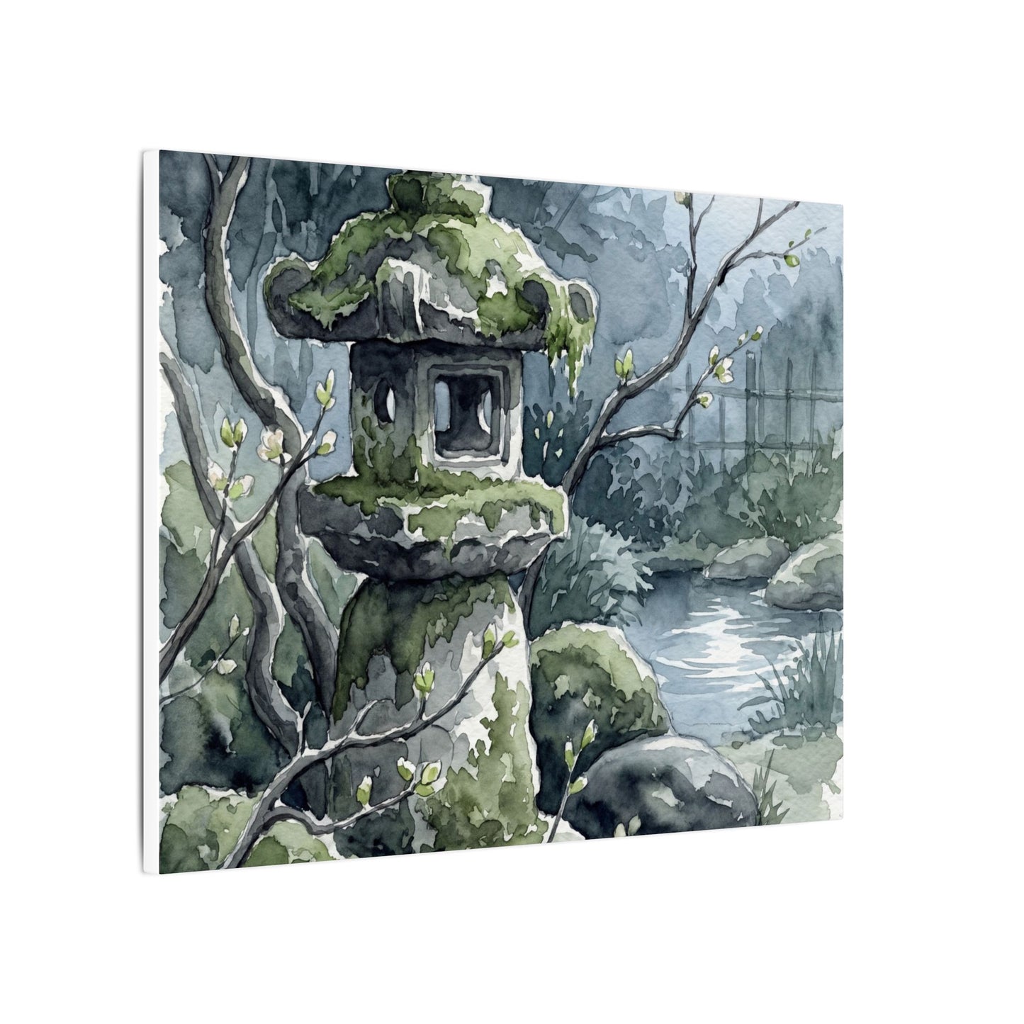 Moonlight Stone Lantern Canvas Art - Japandi Seijaku