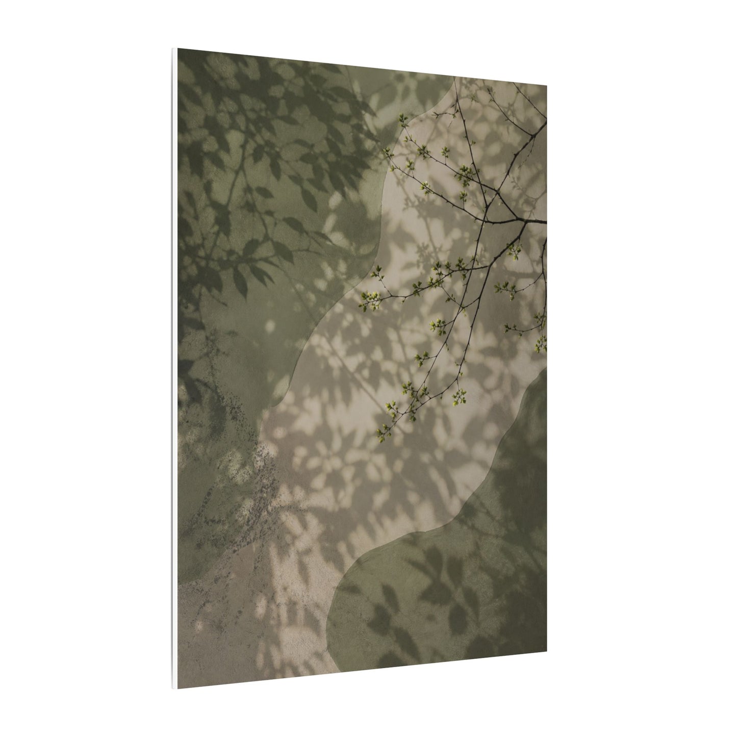 Neutral Shadow Play Canvas Art - Japanese Pattern Japandi