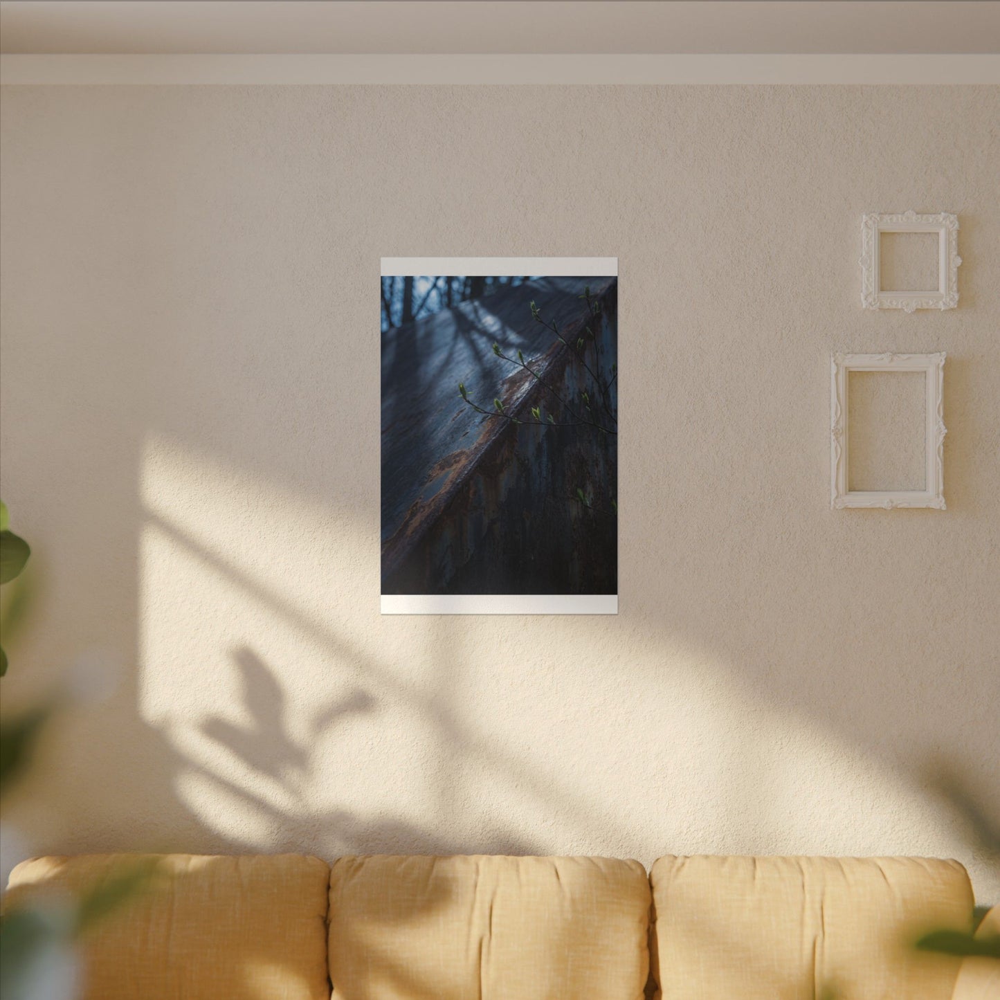 Rust Patina Canvas Art | Spring Dark Japandi Shadow Zen Art