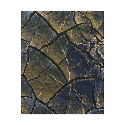 Winter Cracked Earth Moody Minimal Canvas Art | Atmospheric Decor