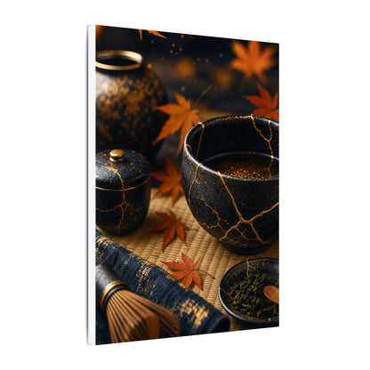 Seijaku Tea Ceremony Canvas Art - Kintsugi Gold Repair