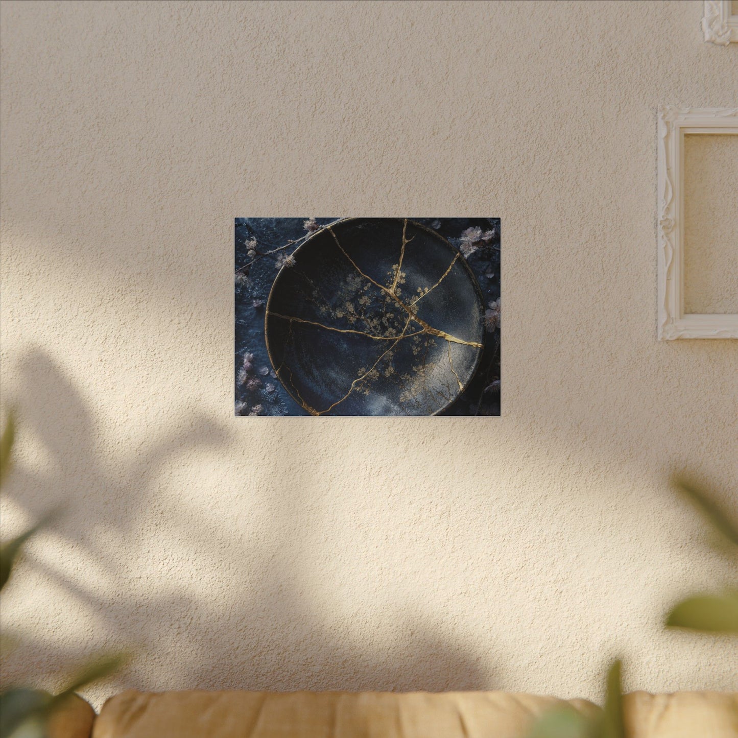 Cherry Blossom Winter Canvas Art | Kintsugi Philosophical Design