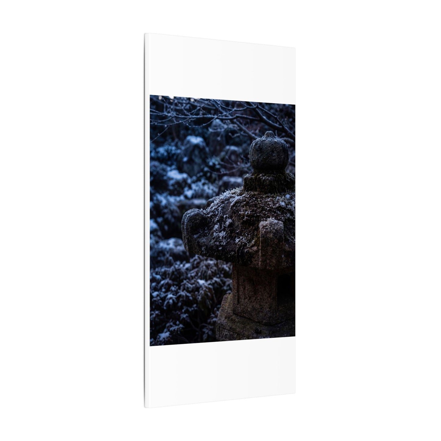 Moody Stone Lantern Canvas Art - Shadow Zen Dark Japandi