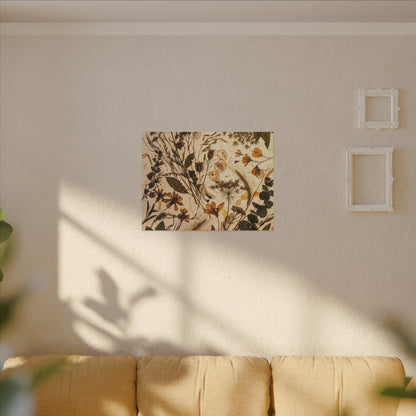 Dried Flowers Summer Canvas Art | Japandi Neutral Design