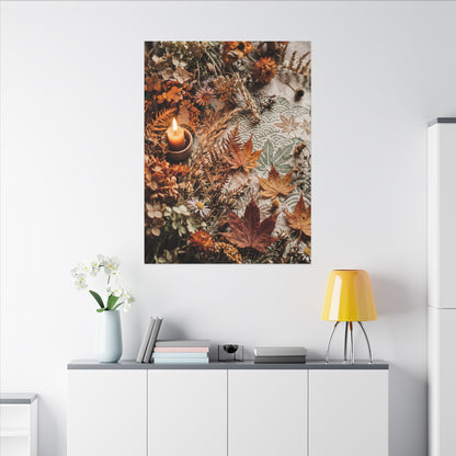Candlelight Dried Flowers Canvas Art - Japandi Seijaku