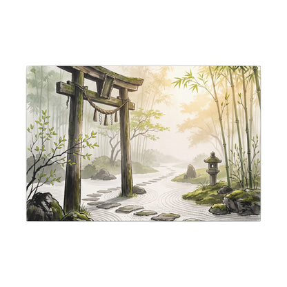 Peaceful Torii Gate Canvas Art - Karesansui Zen