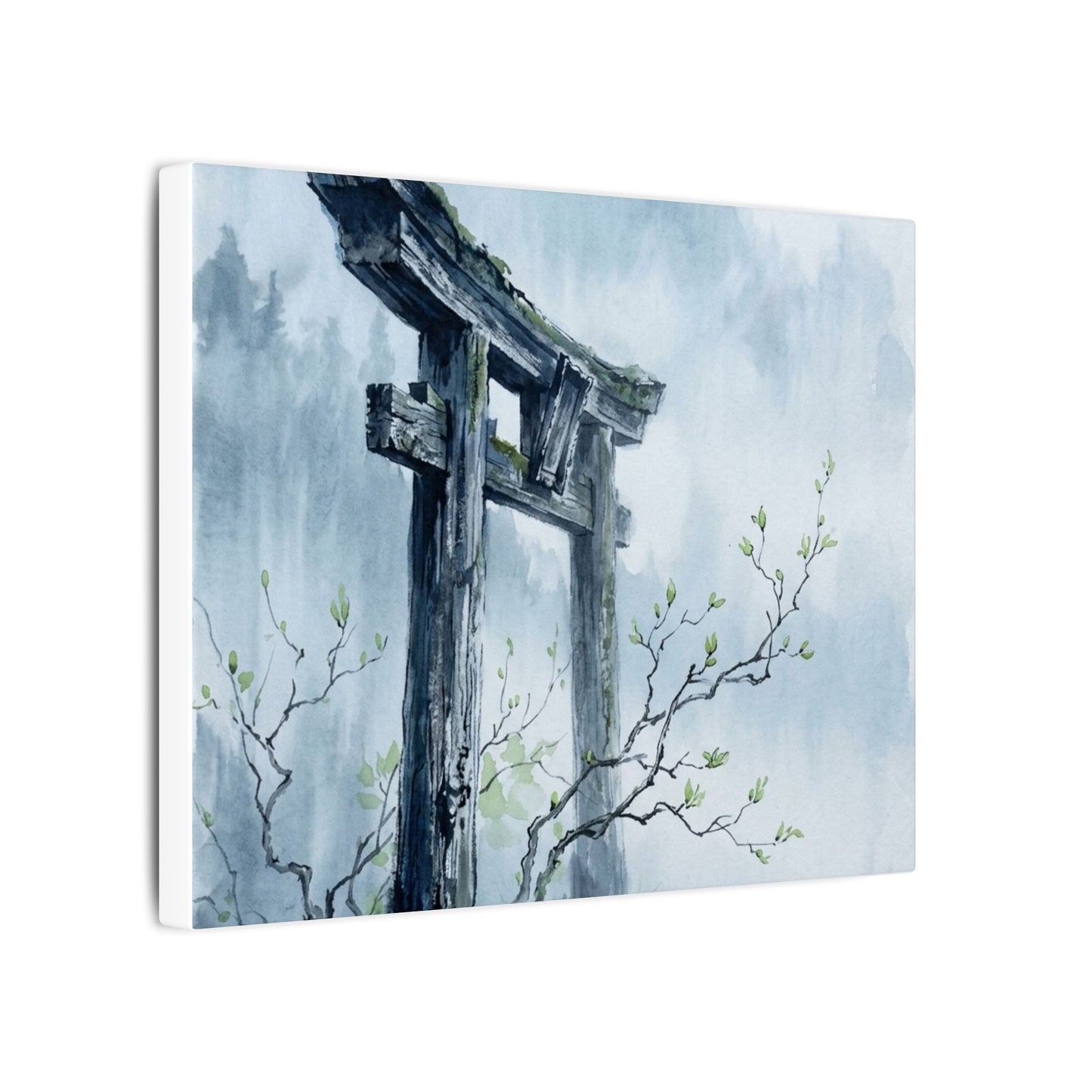 Torii Gate Canvas Art | Spring Zen Sumi E Art