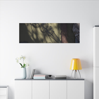 Ma Incense Smoke Canvas Art - Dark Japandi Dark Texture