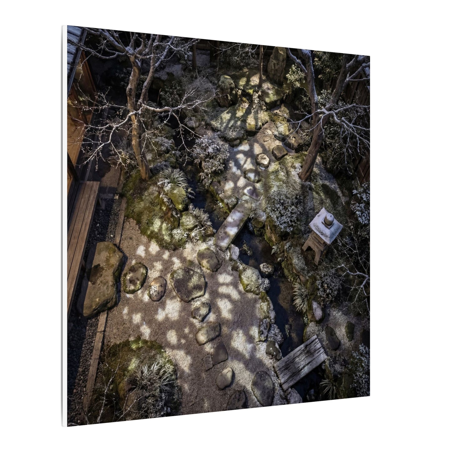 Moonlit Garden Japanese Pattern Canvas Art | Elegant Japandi Art