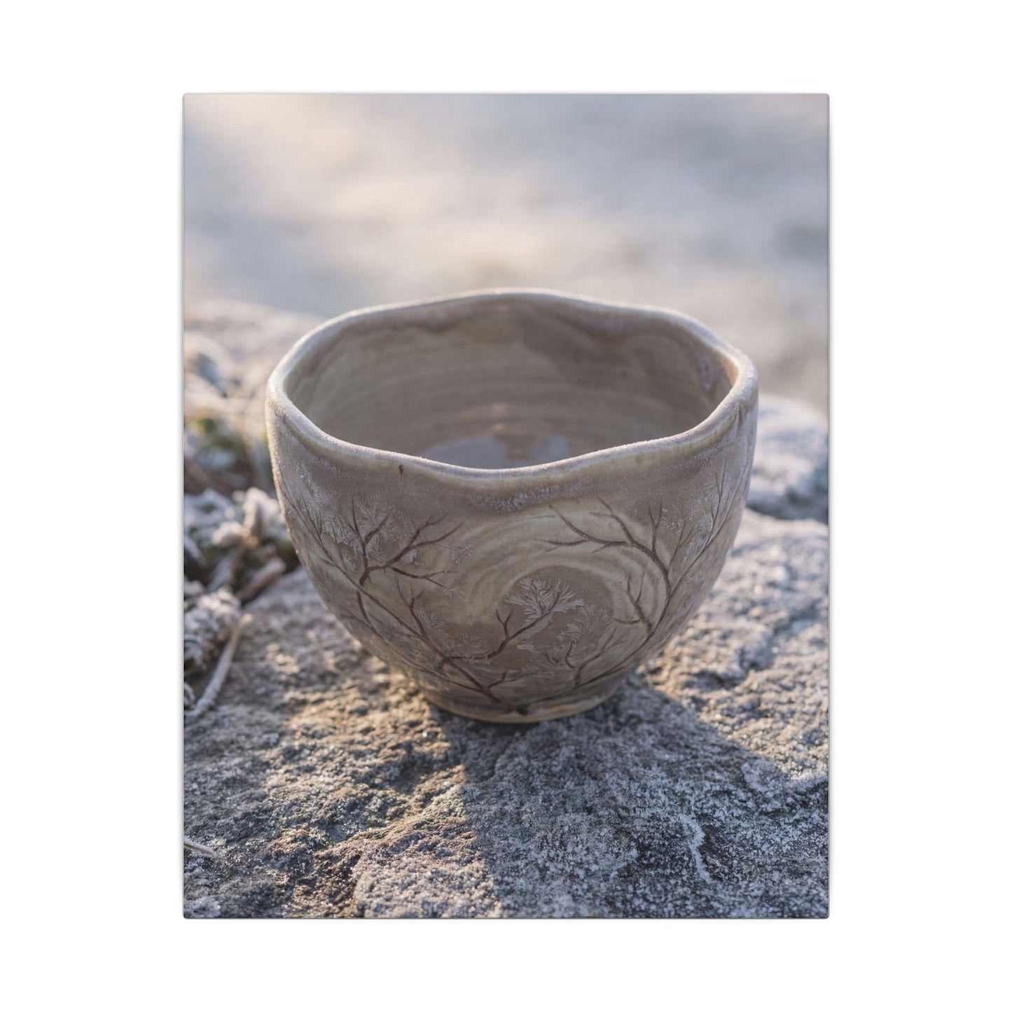Seijaku Ceramic Bowl Canvas Art - Japandi Japanese Pattern