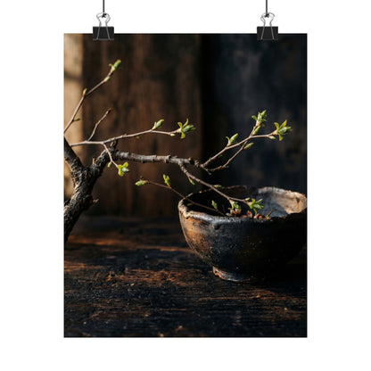 Mono No Aware Ceramic Bowl Wall Art Print - Dark Japandi Moody Minimal Art Print