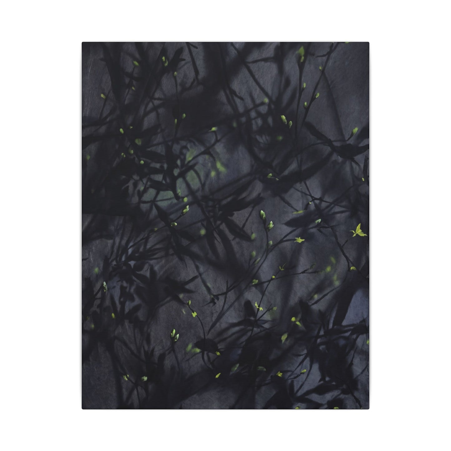Shadow Play Spring Canvas Art | Dark Japandi Atmospheric Design