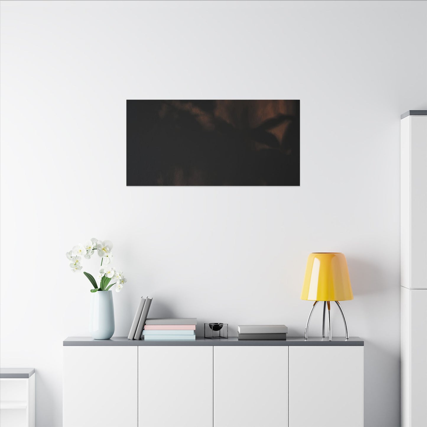 Shadow Play Summer Canvas Art | Dark Japandi Sophisticated Design