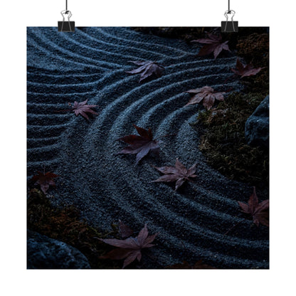 Autumn Rock Garden Dark Texture Wall Art Print | Moody Decor Art Print