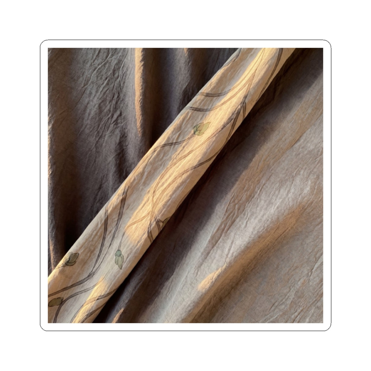 Silk Drape Japanese Pattern Sticker | Warm Japandi Art