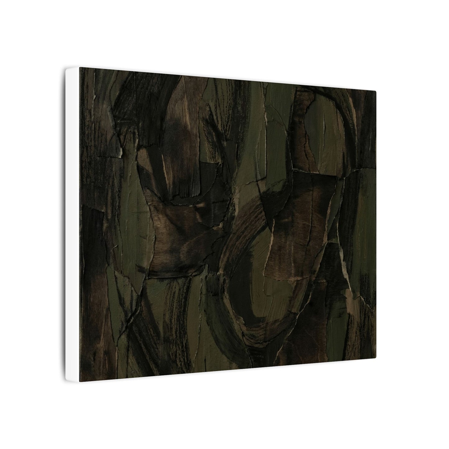Mixed Media Dark Japandi Textured Canvas Art
