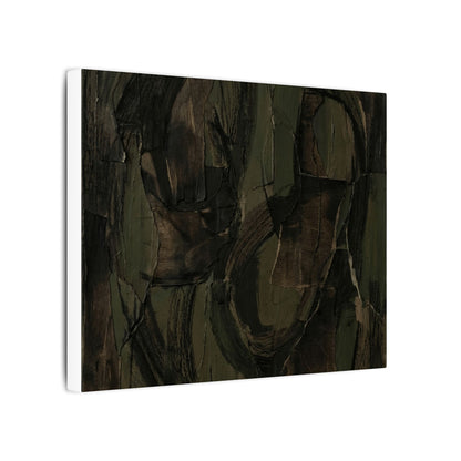 Mixed Media Dark Japandi Textured Canvas Art