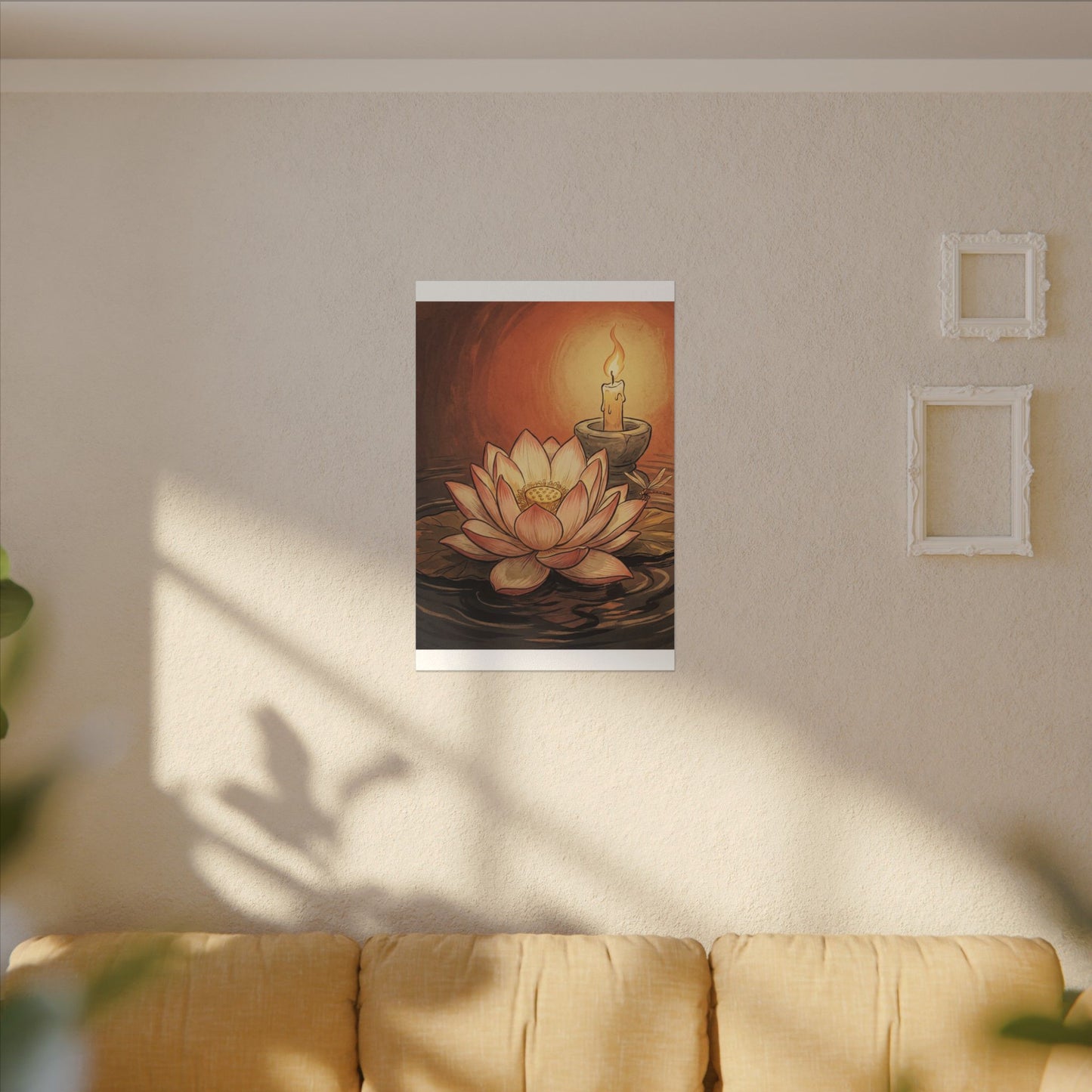 Lotus Flower Summer Canvas Art | Zen Contemplative Design
