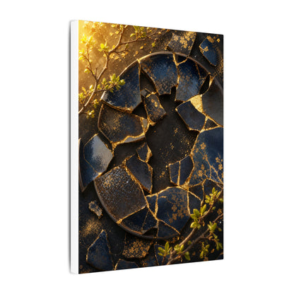 Golden Hour Broken Pottery Canvas Art - Kintsugi Ma