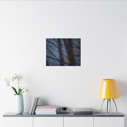 Dark Japandi Shadow Play in Moonlight | Moody Minimal Canvas Art