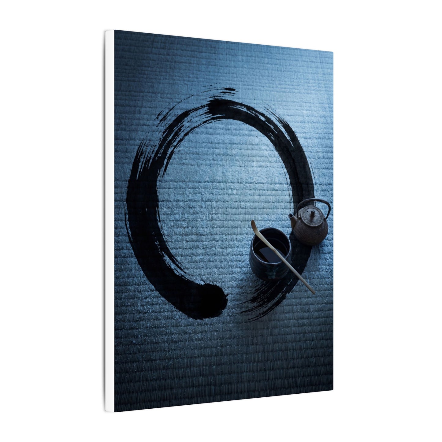 Winter Tea Ceremony Enso Canvas Art | Peaceful Decor
