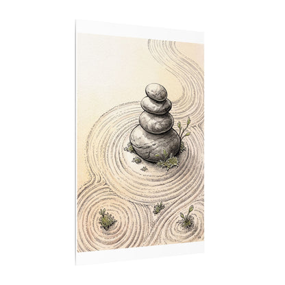 River Stones Spring Canvas Art | Zen Serene Design