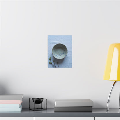Spring Ceramic Bowl Minimal Line Canvas Art | Warm Decor