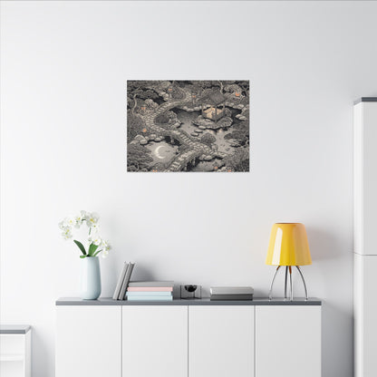 Moonlit Garden Ukiyo E Inspired Canvas Art | Serene Zen Art