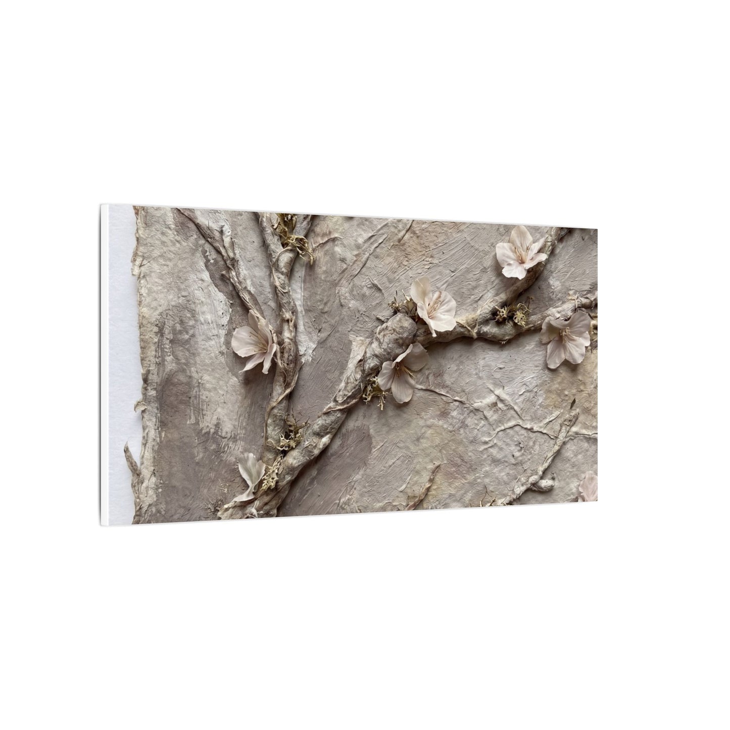 Summer Cherry Blossom Texture Canvas Art | Earthy Decor