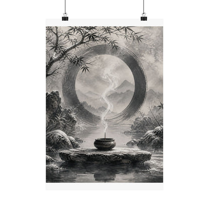 Dappled Incense Smoke Wall Art Print - Zen Seijaku