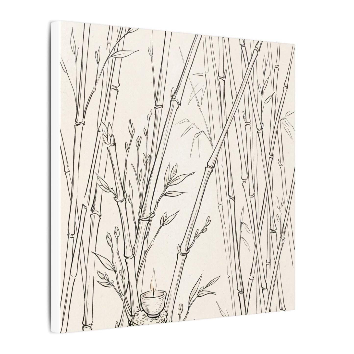 Candlelight Bamboo Grove Canvas Art - Japandi Fukinsei