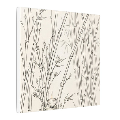 Candlelight Bamboo Grove Canvas Art - Japandi Fukinsei