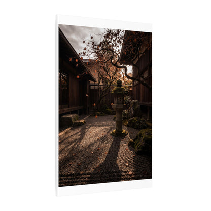 Seijaku Stone Lantern Canvas Art - Dark Japandi Shadow Zen