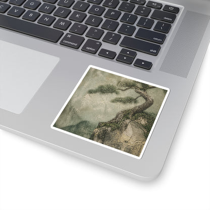 Pine Tree Texture Sticker | Warm Japandi Art