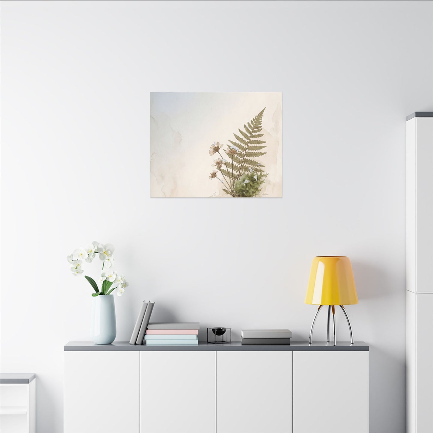 Winter Moss Close Up Herbarium Canvas Art | Enchanting Decor