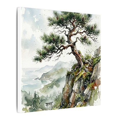 Pine Tree Spring Canvas Art | Japandi Neutral Design