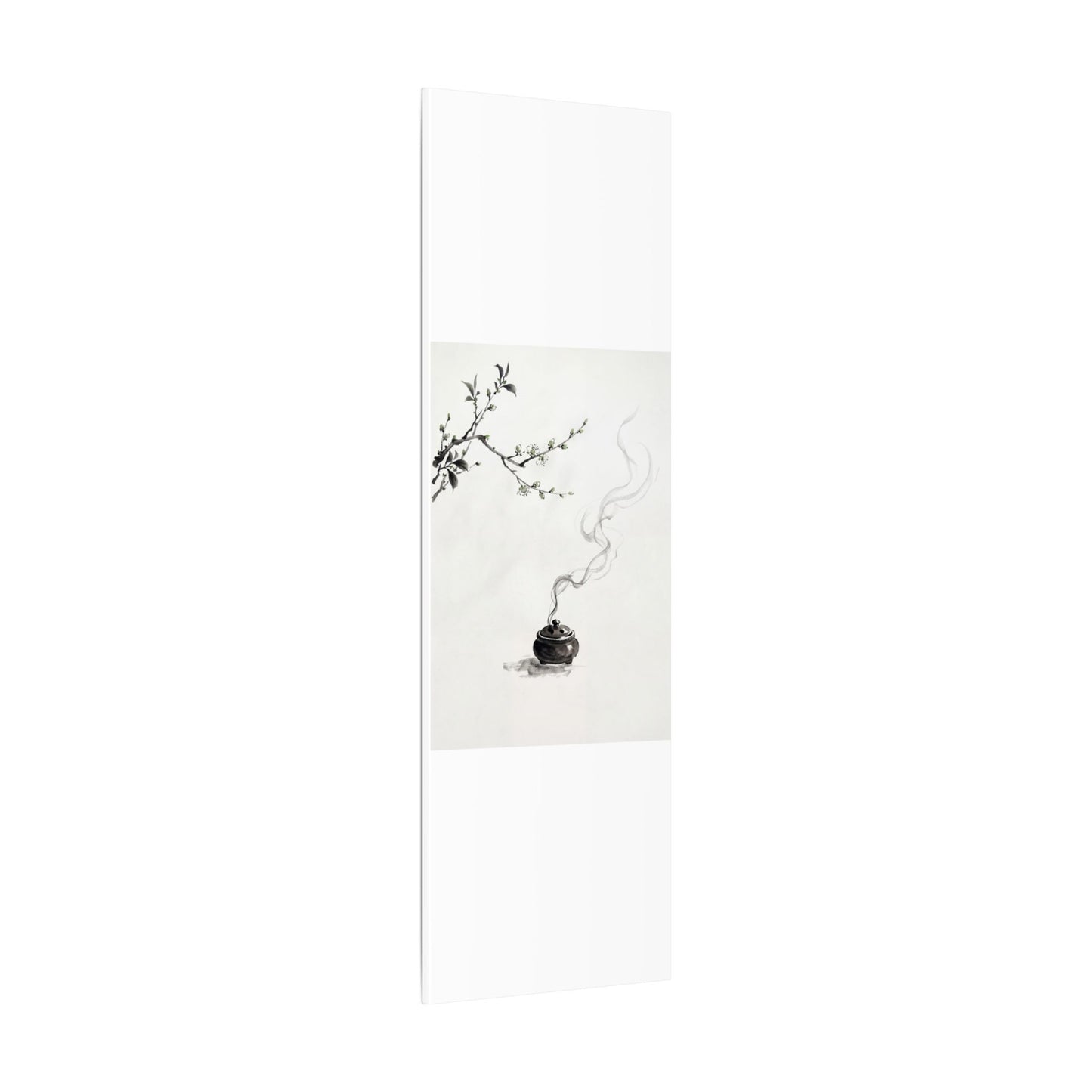 Calm Incense Smoke Canvas Art - Sumi E Zen