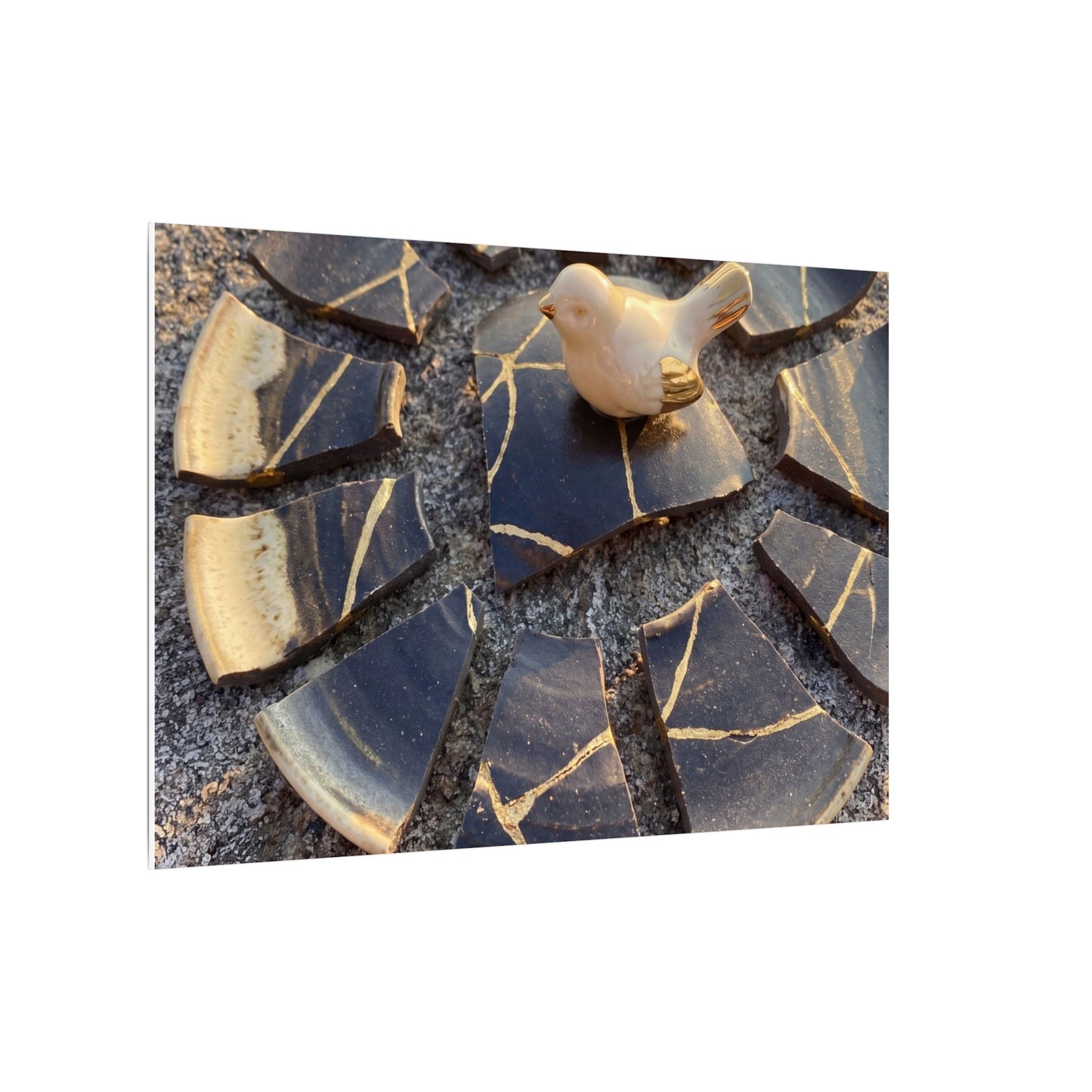 Golden Hour Broken Pottery Canvas Art - Kintsugi Datsuzoku