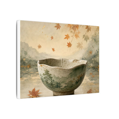 Autumn Ceramic Bowl Watercolor Canvas Art | Cozy Decor