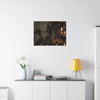 Shadow Play Dark Texture Canvas Art | Moody Dark Japandi Art