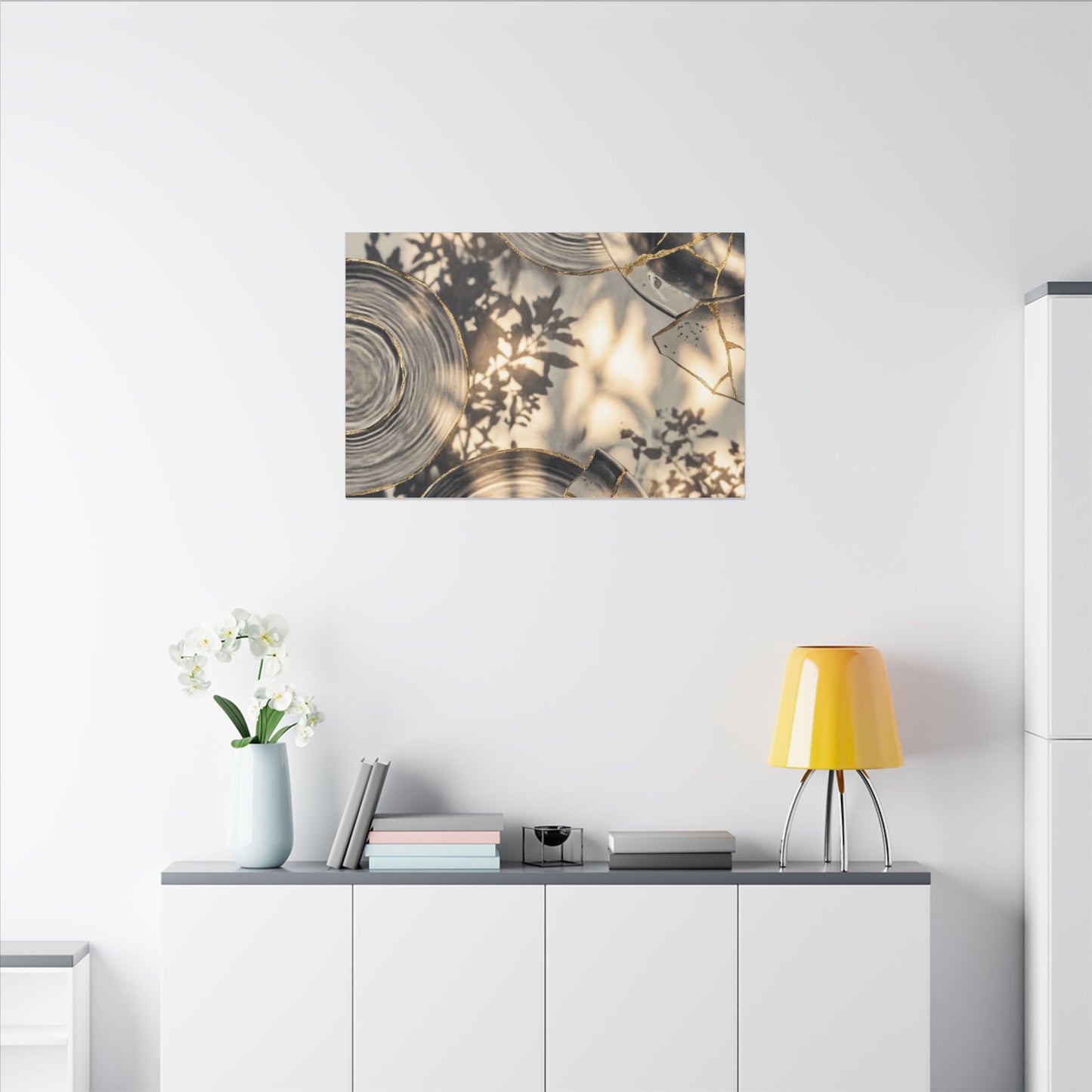Healing Water Ripple Canvas Art - Gold Vein Kintsugi