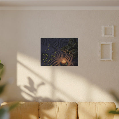 Mono No Aware Rock Garden Canvas Art - Zen Ukiyo E Inspired