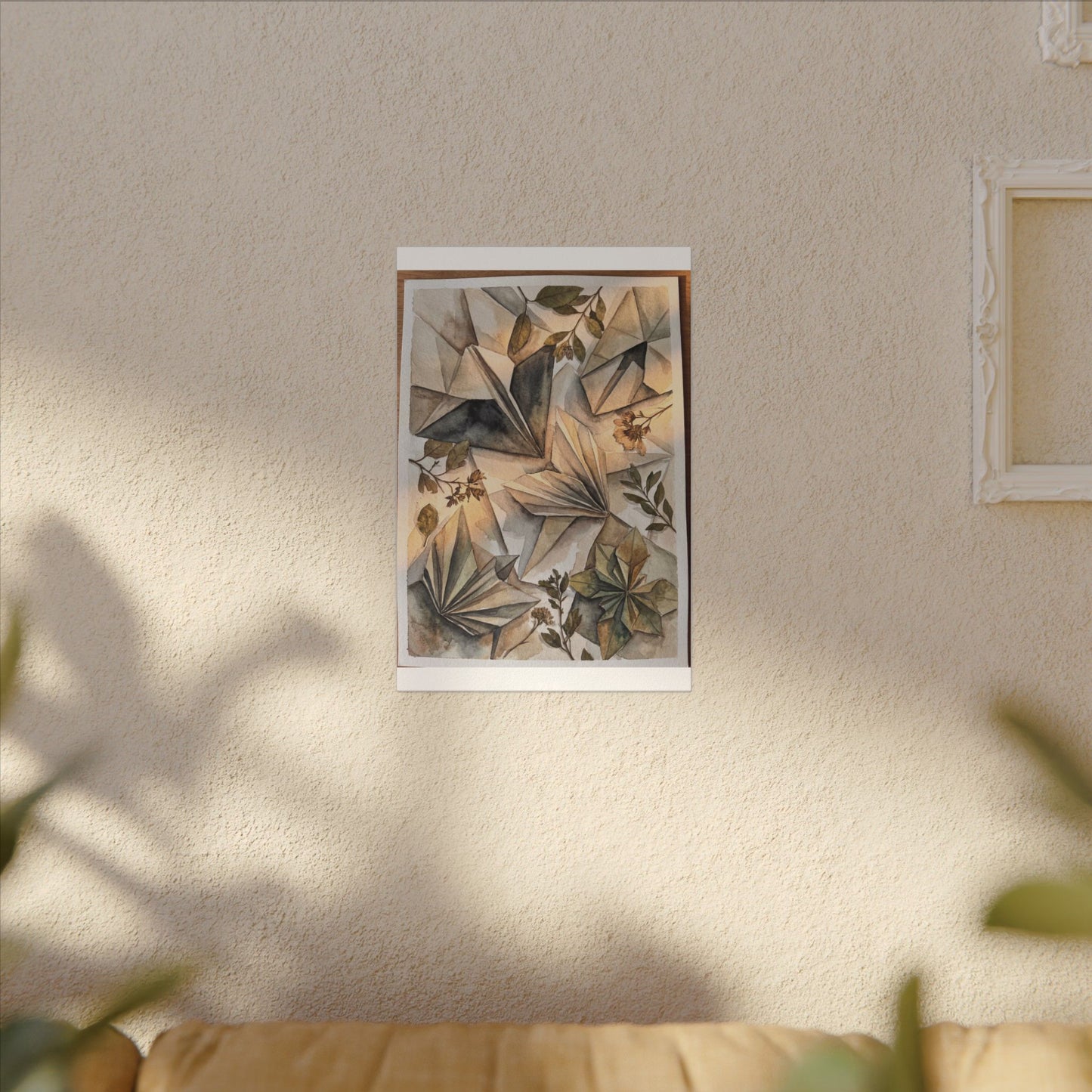 Golden Hour Paper Fold Canvas Art - Japandi Seijaku