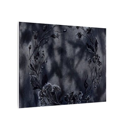Dried Flowers Canvas Art | Winter Dark Japandi Shadow Zen Art