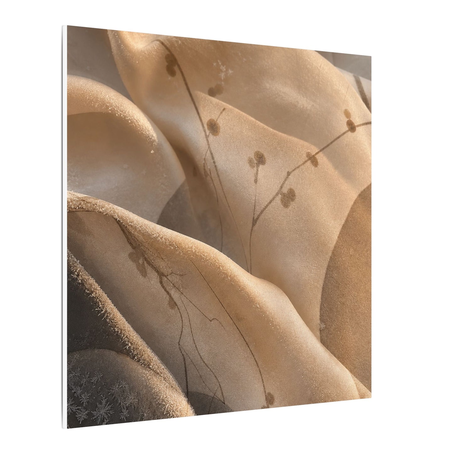 Japandi Silk Drape in Golden Hour | Japanese Pattern Canvas Art