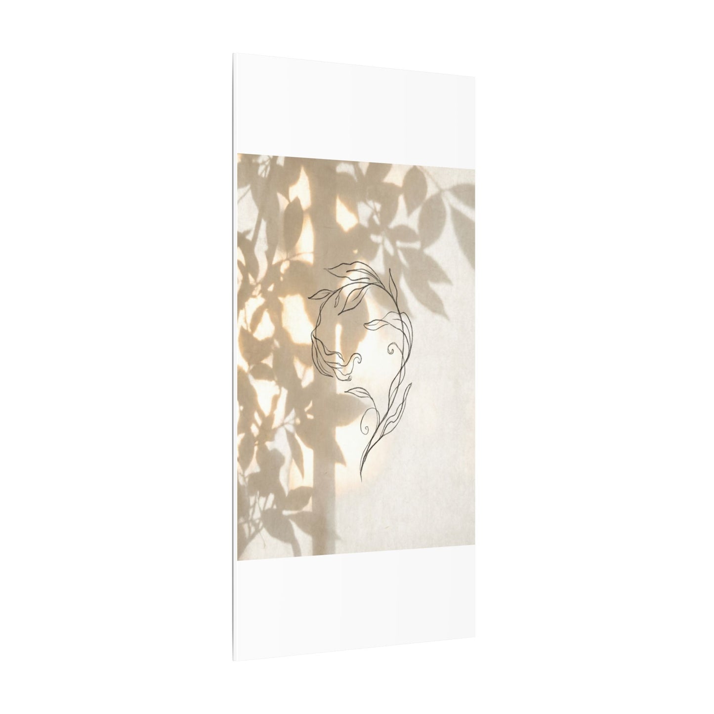 Warm Shoji Screen Canvas Art - Minimal Line Japandi