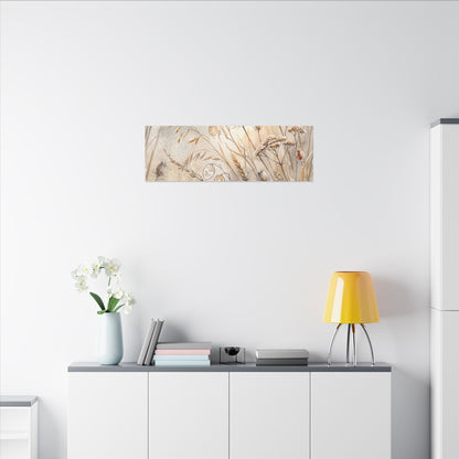 Winter Dried Flowers Watercolor Canvas Art | Warm Decor