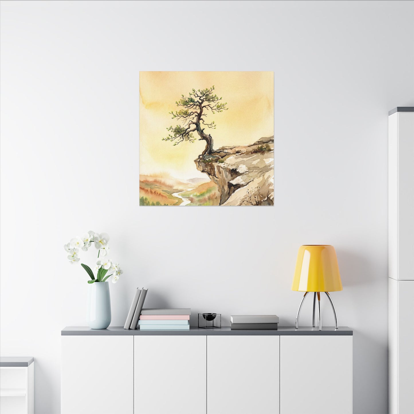 Golden Hour Pine Tree Canvas Art - Japandi Fukinsei