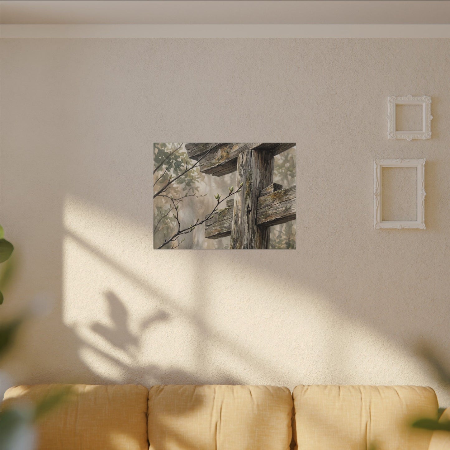 Torii Gate Spring Canvas Art | Japandi Neutral Design