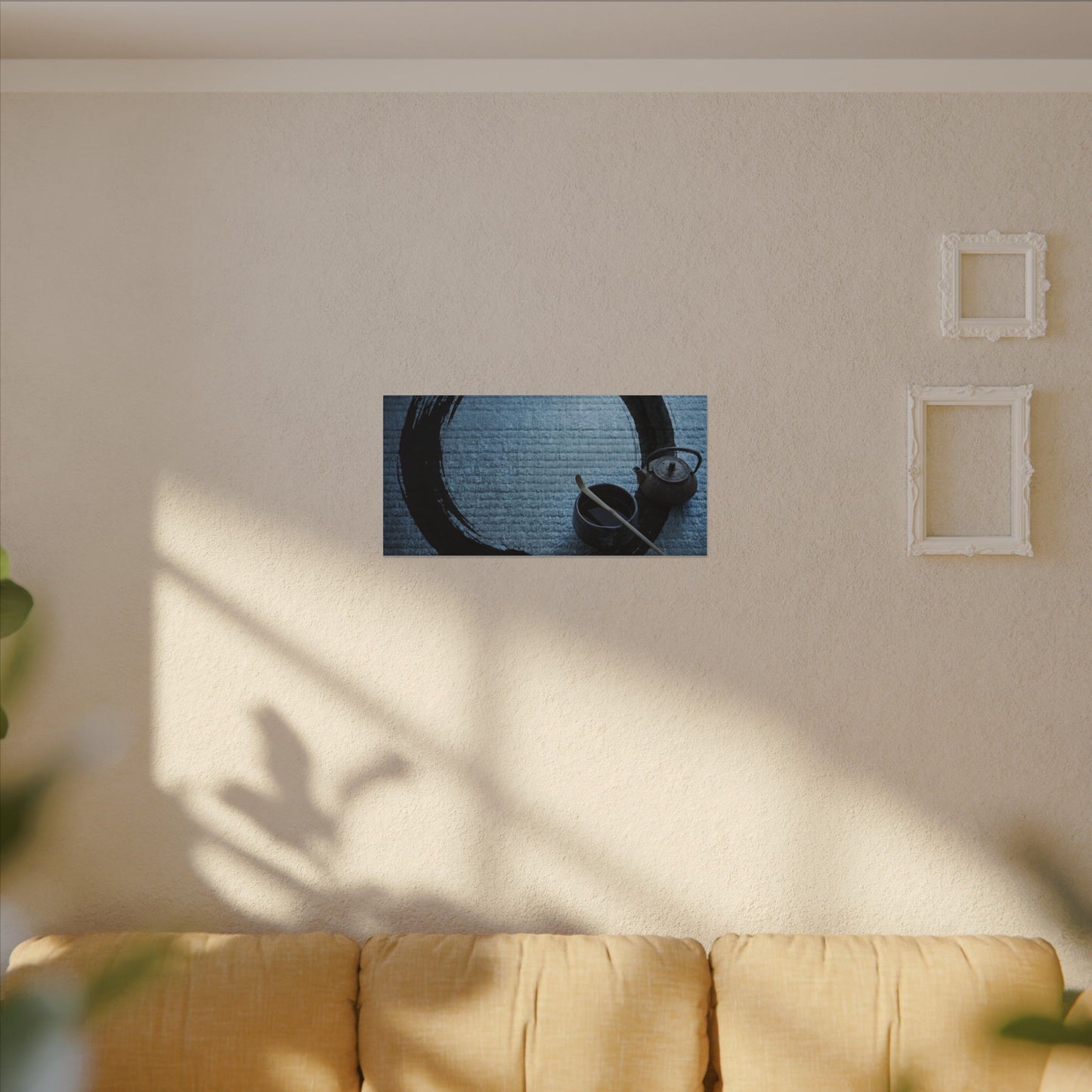 Winter Tea Ceremony Enso Canvas Art | Peaceful Decor